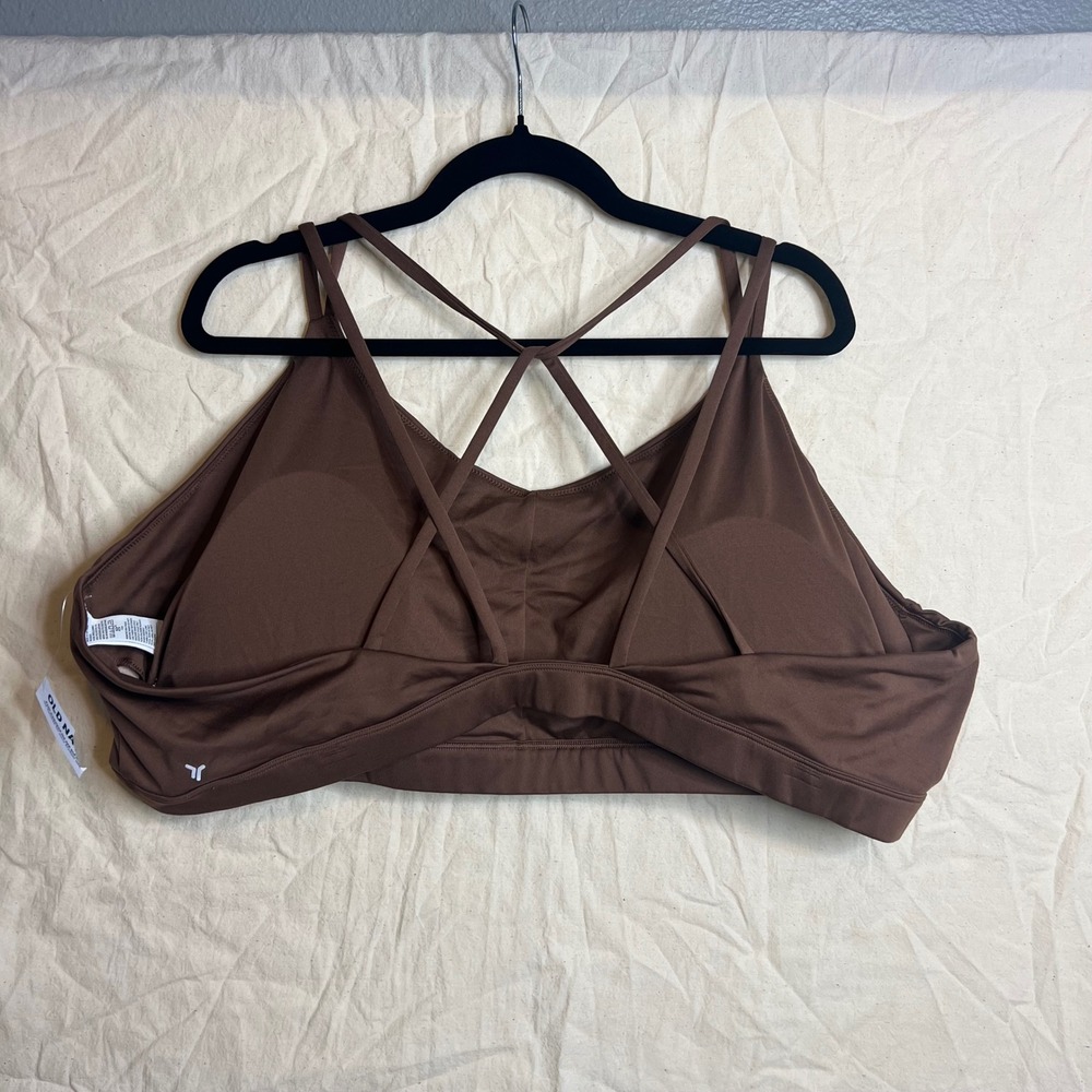 Old Navy Active Strappy Sports Bralette Plus Size 4X Brown Light Support NWT - Picture 4 of 7